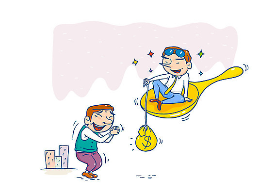 남자 일러스트 빌딩 성인 두명 달러 숟가락 비즈니스맨 비교 돈자루 사회이슈 아부 차별 금수저 국내일러스트 AI파일 컨셉 돈 비즈니스 수저 사람 건물 직장인 파일형식 벡터