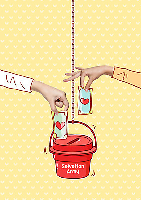 손 지폐 포토일러 신체부위 하트 사랑나눔 기부 구세군 구세군냄비 넣기 이미지편집 AI파일 모양 편집이미지 돈 모션 사랑 사람 나눔 파일형식 벡터