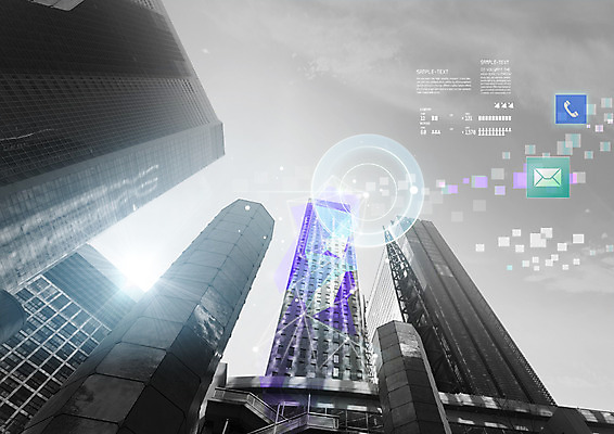 PSD 구름 편집 편집이미지 로우앵글 하늘 빌딩 사람없음 디지털 도시 4차산업 이미지편집 자연요소 산업 뷰포인트 건물 파일형식