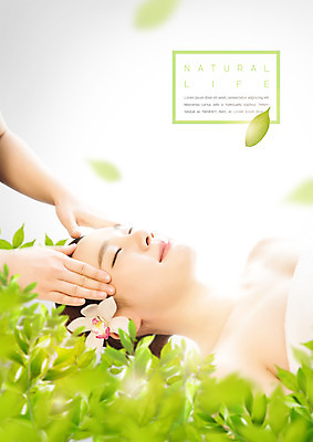 PSD 편집이미지 여자 꽃 나뭇잎 한명 상반신 20대 눕기 뷰티 눈감음 스파 한국인 마사지 이미지편집 식물 1 잎 모션 사람 동양인 청년 파일형식