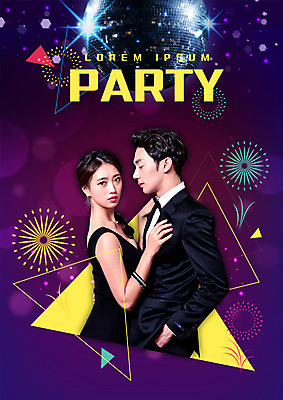 PSD 편집이미지 커플 여자 남자 서기 상반신 20대 성인 두명 옆모습 파티 한국인 춤 클럽 미러볼 커플댄스 성인만 이미지편집 뷰포인트 관계 모션 문화예술 사람 동양인 이벤트 청년 장식 파일형식