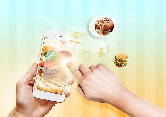 PSD 편집이미지 손 음식 모바일 한명 신체부위 스마트폰 터치 양손 스쿠터 감자튀김 햄버거 배달원 먹기 배송 모바일쇼핑 배달음식 온라인구매 음식배달 이미지편집 직업 1 모션 감자 패스트푸드 사람 핸드폰 스마트기기 튀김 오토바이 배달 온라인쇼핑 파일형식