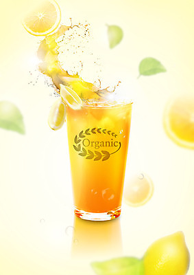 PSD 편집이미지 음식 나뭇잎 잔 사람없음 레몬 레몬주스 유기농 튀는물 이미지편집 식기 웰빙 잎 과일 과일주스 액체표현 스플래쉬 파일형식