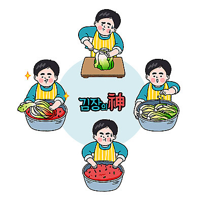 남자 일러스트 김치 여러명 상반신 성인 양념 자르기 배추 레시피 김장 이모티콘 김장재료 속 엽기 절임배추 국내일러스트 AI파일 한식 다수 채소 식재료 모션 사람 파일형식 벡터