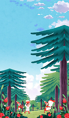 PSD 나무 구름 어린이 일러스트 상상 자연 하늘 요정 상상일러스트 풍경 세명 장미 버섯 숲속 난쟁이 동심 국내일러스트 자연요소 식물 꽃 사람 숲 생태계 파일형식