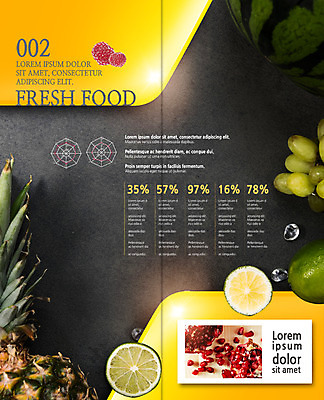 PSD 템플릿 편집 표지디자인 북디자인 출판디자인 내지 리플렛 2단접지 북커버 과일 포도 수박 팜플렛 사람없음 신선 파인애플 라임 석류 이미지템플릿 열대과일 파일형식