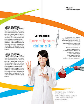 PSD 템플릿 편집 표지디자인 북디자인 출판디자인 여자 내지 리플렛 2단접지 북커버 의학 주사기 한명 웃음 손짓 팜플렛 상반신 30대 한국인 의사 혈액 약병 이미지템플릿 1 의료기기 모션 표정 사람 동양인 장년 약 의료진 병_담는 파일형식