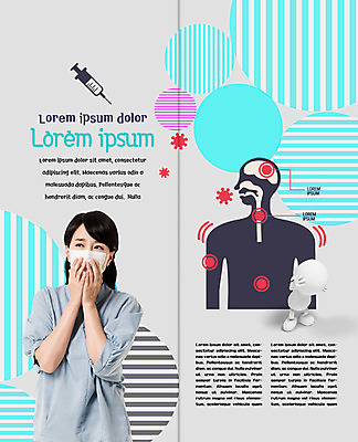 PSD 템플릿 편집 표지디자인 북디자인 출판디자인 여자 내지 리플렛 2단접지 북커버 의학 주사기 마스크 한명 팜플렛 상반신 30대 한국인 질병 박테리아 이미지템플릿 1 의료기기 사람 동양인 장년 파일형식
