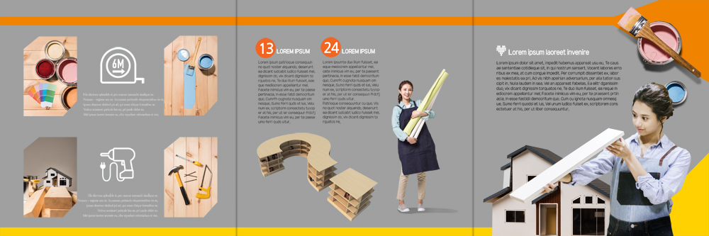 PSD 템플릿 편집 표지디자인 북디자인 출판디자인 여자 내지 리플렛 북커버 3단접지 주택 팜플렛 20대 성인 두명 목재 인테리어 페인트 한국인 물음표 공구 페인트붓 DIY 이미지템플릿 나무 기호 디자인 재료 사람 동양인 청년 취미 건물 도구 붓 파일형식