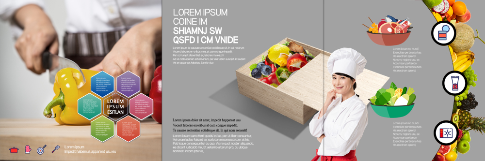 PSD 템플릿 편집 표지디자인 북디자인 출판디자인 여자 내지 리플렛 채소 북커버 식재료 3단접지 포도 피망 바나나 요리 팜플렛 상반신 두명 30대 요리사 한국인 멜론 파인애플 식칼 칼질 이미지템플릿 직업 과일 모션 주방용품 사람 동양인 장년 열대과일 파일형식