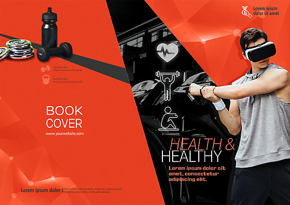 PSD 서양인 템플릿 편집 표지디자인 북디자인 출판디자인 표지 남자 리플렛 북커버 한명 팜플렛 상반신 20대 성인 운동 헬스 스트레칭 아령 물병 런닝머신 3D안경 가상현실 VR기기 이미지템플릿 외국인 1 안경 건강 사람 청년 운동기구 기계 물통 파일형식