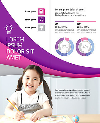 PSD 템플릿 편집 표지디자인 북디자인 출판디자인 여자 어린이교육 교육 내지 어린이 리플렛 2단접지 북커버 한명 웃음 팜플렛 상반신 책 연필 지구본 한국인 이미지템플릿 1 학용품 표정 사람 동양인 필기구 파일형식