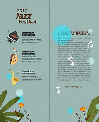 PSD 템플릿 편집 표지디자인 북디자인 출판디자인 꽃 내지 악기 리플렛 2단접지 북커버 음표 팜플렛 사람없음 기타 건반 피아노 색소폰 재즈 음악축제 이미지템플릿 식물 기호 음악 현악기 축제 건반악기 목관악기 파일형식
