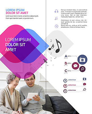 PSD 템플릿 편집 표지디자인 북디자인 출판디자인 여자 노년 남자 내지 리플렛 2단접지 북커버 음표 웃음 팜플렛 상반신 성인 두명 실버라이프 태블릿 한국인 이미지템플릿 라이프스타일 기호 음악 표정 사람 동양인 전자제품 스마트기기 파일형식