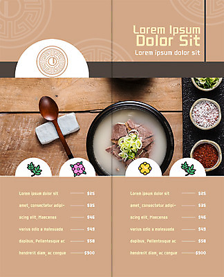 PSD 템플릿 편집 표지디자인 북디자인 출판디자인 내지 한식 음식 리플렛 2단접지 북커버 육류 팜플렛 사람없음 숟가락 가격 메뉴 뚝배기 소금 파 설렁탕 고춧가루 젓가락받침대 이미지템플릿 채소 식재료 수저 가루 탕 수저받침대 파일형식