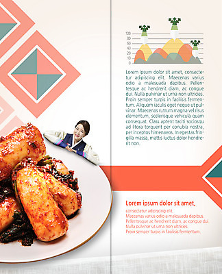 PSD 템플릿 편집 접시 표지디자인 북디자인 출판디자인 여자 내지 한식 음식 리플렛 40대 2단접지 북커버 그래프 한명 팜플렛 상반신 한국인 무 한복 총각김치 이미지템플릿 1 한국전통 식기 중년 김치 뿌리채소 사람 동양인 전통의상 파일형식