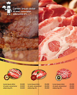 PSD 템플릿 편집 표지디자인 북디자인 출판디자인 내지 한식 음식 리플렛 2단접지 북커버 팜플렛 사람없음 라벨 요리사 소고기 그릴 구이 한우 이미지템플릿 직업 주방용품 프레임 육류 파일형식