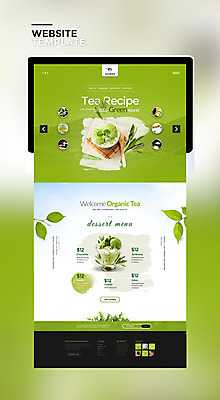 PSD 템플릿 웹템플릿 사이트템플릿 아이스크림 디저트 사람없음 초록색 태블릿 홈페이지 홈페이지시안 녹차 유기농 녹차아이스크림 녹차잎 이미지템플릿 웰빙 음식 컬러 차_음료 전자제품 스마트기기 찻잎 파일형식