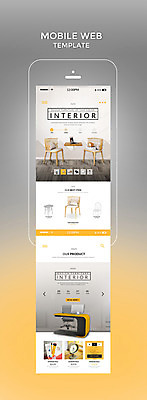 PSD 템플릿 가구 웹템플릿 의자 디자인시안 모바일 사람없음 스마트폰 인테리어 홈페이지 노란색 모바일템플릿 모바일웹 이미지템플릿 디자인 컬러 생활용품 핸드폰 스마트기기 파일형식