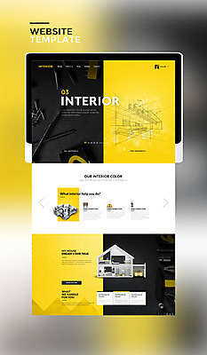 PSD 템플릿 웹템플릿 사이트템플릿 사람없음 인테리어 태블릿 홈페이지 노란색 홈페이지시안 설계도 건축모형 DIY 이미지템플릿 디자인 컬러 건설업 취미 전자제품 스마트기기 모형 파일형식