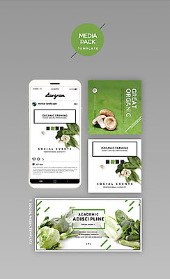 PSD 템플릿 웹템플릿 채소 디자인시안 모바일 사람없음 초록색 농작물 세트 홈페이지 버섯 양상추 브로콜리 유기농 소셜네트워크 미디어팩 SNS배너 이미지템플릿 웰빙 컬러 농업 파일형식