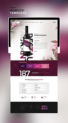 PSD 템플릿 웹템플릿 사이트템플릿 사람없음 태블릿 홈페이지 와인 보라색 홈페이지시안 와인병 이미지템플릿 컬러 병_용기 주류 전자제품 스마트기기 파일형식