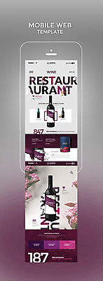 PSD 템플릿 웹템플릿 디자인시안 모바일 사람없음 스마트폰 홈페이지 와인 보라색 와인병 모바일템플릿 모바일웹 이미지템플릿 컬러 병_용기 주류 핸드폰 스마트기기 파일형식