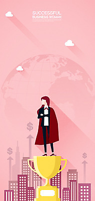 전신 여자 지구 일러스트 회사 직장 한명 성인 건물 비즈니스우먼 트로피 리더 경영 리더쉽 얼굴없음 국내일러스트 AI파일 1 건축물 비즈니스 사람 직장인 상_우승 파일형식 벡터