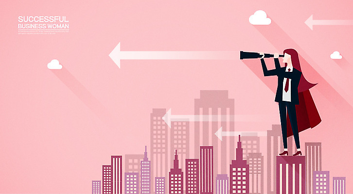 전신 여자 화살표 일러스트 회사 직장 한명 들기 성인 건물 망원경 비즈니스우먼 리더 경영 리더쉽 얼굴없음 국내일러스트 AI파일 1 건축물 비즈니스 모션 사람 직장인 파일형식 벡터