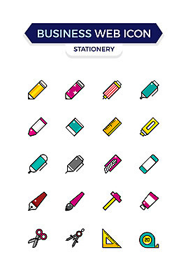 아이콘 비즈니스 가위 줄자 자 사람없음 세트 연필 볼펜 물감 붓 샤프 지우개 비즈니스아이콘 웹아이콘 삼각자 컴파스 형광펜 커터칼 2D아이콘 AI파일 문구용품 학용품 필기구 펜 사무용품 미술도구 파일형식 벡터