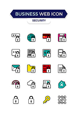아이콘 패턴 비즈니스 열쇠 자물쇠 사람없음 노트북 컴퓨터 세트 웹 신용카드 이메일 플로피디스크 문서 파일 보안 금고 비즈니스아이콘 웹아이콘 방화벽 2D아이콘 AI파일 무늬 인터넷 안전 금융 전자제품 파일형식 벡터