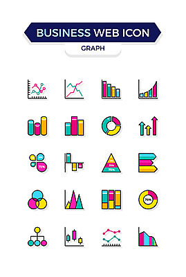 아이콘 비즈니스 그래프 사람없음 세트 막대그래프 비즈니스아이콘 웹아이콘 원그래프 꺾은선그래프 통계그래프 2D아이콘 AI파일 통계 파일형식 벡터