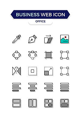 아이콘 비즈니스 사람없음 세트 펜 크기 스포이트 비즈니스아이콘 일렬 웹아이콘 반전 2D아이콘 AI파일 컨셉 필기구 피펫 파일형식 벡터