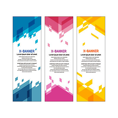 도형 템플릿 배너템플릿 세로배너 분홍색 사람없음 파란색 노란색 사각형 현수막 겹침 배너세트 엑스배너 AI파일 배너 컬러 세로 세트 파일형식 벡터