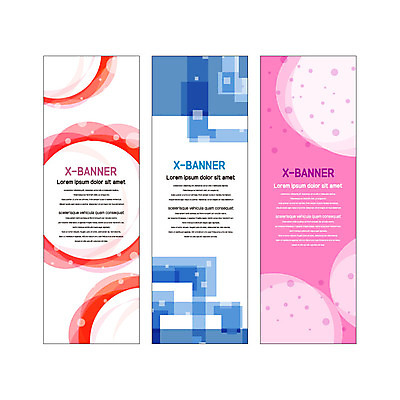 도형 템플릿 배너템플릿 세로배너 분홍색 사람없음 빨간색 파란색 사각형 현수막 점 원형 겹침 배너세트 엑스배너 AI파일 배너 컬러 세로 세트 파일형식 벡터