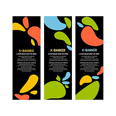 도형 템플릿 배너템플릿 세로배너 사람없음 컬러풀 물감 현수막 배너세트 엑스배너 AI파일 배너 컬러 세로 세트 미술도구 파일형식 벡터