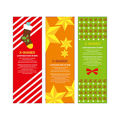 도형 템플릿 배너템플릿 별 리본 세로배너 선 크리스마스 양말 사람없음 현수막 배너세트 엑스배너 AI파일 자연요소 배너 기념일 세로 세트 파일형식 벡터