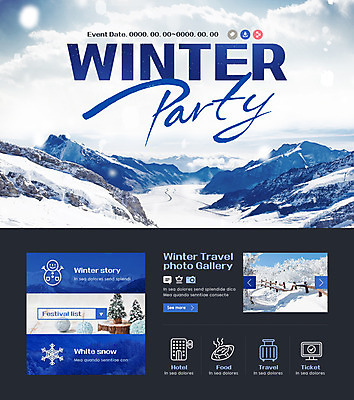 PSD 템플릿 웹템플릿 크리스마스장식 겨울 산 이벤트페이지 이벤트 사람없음 축제 눈 이미지템플릿 자연요소 계절 크리스마스 날씨 페이지 파일형식