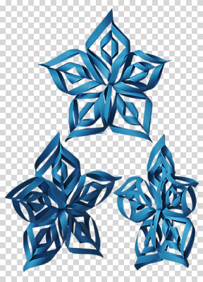 편집 편집이미지 종이 눈꽃 사람없음 파란색 세개 페이퍼아트 PNG 편집소스 컬러 눈_날씨 3 파일형식