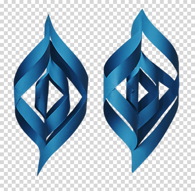 편집 편집이미지 종이 눈꽃 사람없음 파란색 두개 페이퍼아트 PNG 편집소스 컬러 2 눈_날씨 파일형식