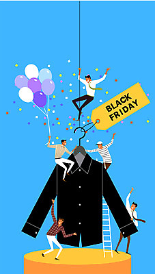 전신 남자 셔츠 일러스트 여러명 성인 쇼핑 세일 검은색 꽃가루 풍선 블랙프라이데이 국내일러스트 AI파일 컬러 다수 상의 데이이벤트 사람 가루 파일형식 벡터