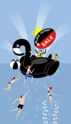 전신 여자 일러스트 나뭇잎 왕관 여러명 성인 쇼핑 세일 검은색 물방울 비치볼 플라밍고 튜브 블랙프라이데이 플라밍고튜브 국내일러스트 AI파일 컬러 다수 잎 공 데이이벤트 조류 바캉스용품 사람 파일형식 벡터