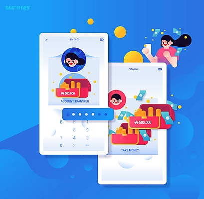 여자 남자 얼굴 지폐 돈 일러스트 모바일 상반신 성인 세명 스마트폰 동전 암호 스마트 결제 온라인쇼핑 모바일쇼핑 스마트컨슈머 계좌이체 핀테크 국내일러스트 AI파일 컨셉 사람 신체부위 금융 핸드폰 스마트기기 쇼핑 재산 고객 온라인 파일형식 벡터