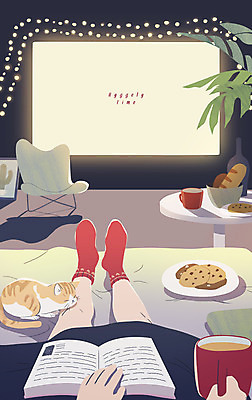 PSD 커피 빵 의자 일러스트 휴식 나뭇잎 조명 신체부위 책 쿠키 과자 스크린 고양이 영화 안식처 휘게라이프 안락 레이어드홈 국내일러스트 라이프스타일 음료 음식 가구 컨셉 잎 포유류 문화예술 디저트 사람 반려동물 파일형식