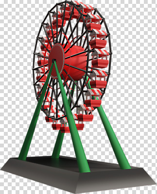 편집이미지 사람없음 한개 3D소스 3D 놀이기구 디지털합성 대관람차 PNG 1 파일형식