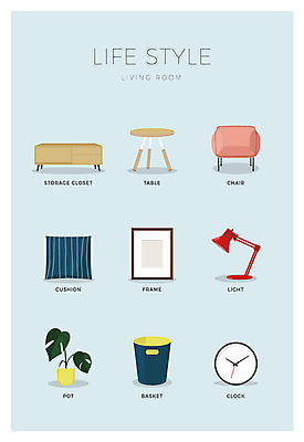 아이콘 화분 시계 액자 쿠션 의자 탁자 사람없음 세트 쓰레기통 스탠드 서랍장 협탁 2D아이콘 AI파일 가구 조명 파일형식 벡터