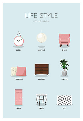 아이콘 화분 시계 쿠션 탁자 조명 사람없음 세트 소파 문 카펫 서랍장 협탁 2D아이콘 AI파일 가구 의자 파일형식 벡터