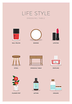 아이콘 화분 의자 사람없음 세트 뷰티 화장품 거울 립스틱 크림 향수 매니큐어 화장대 로션 2D아이콘 AI파일 가구 파일형식 벡터