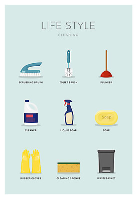 아이콘 사람없음 세트 쓰레기통 청소도구 청소 세제 고무장갑 비누 스펀지 뚫어뻥 유리청소 2D아이콘 AI파일 장갑 위생용품 도구 고무 파일형식 벡터