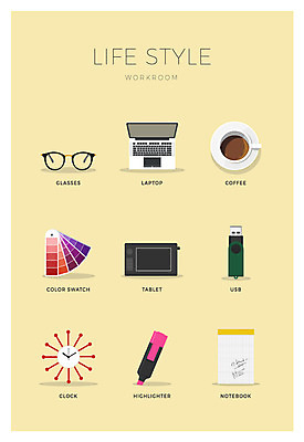 아이콘 안경 커피 시계 사람없음 노트북 세트 태블릿 공책 USB 형광펜 2D아이콘 컬러칩 AI파일 잡화 음료 문구용품 전자제품 스마트기기 펜 파일형식 벡터